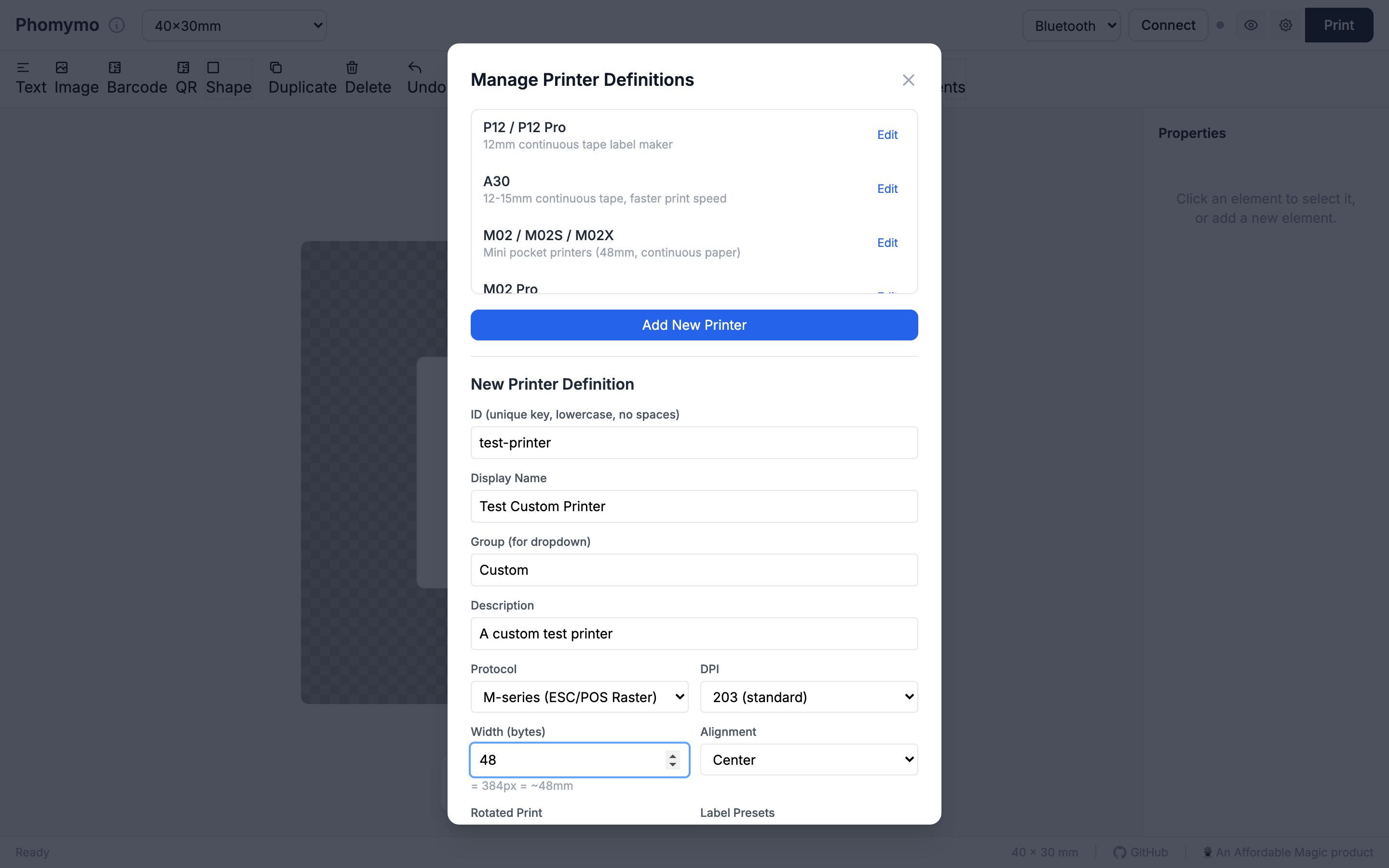 Filled form